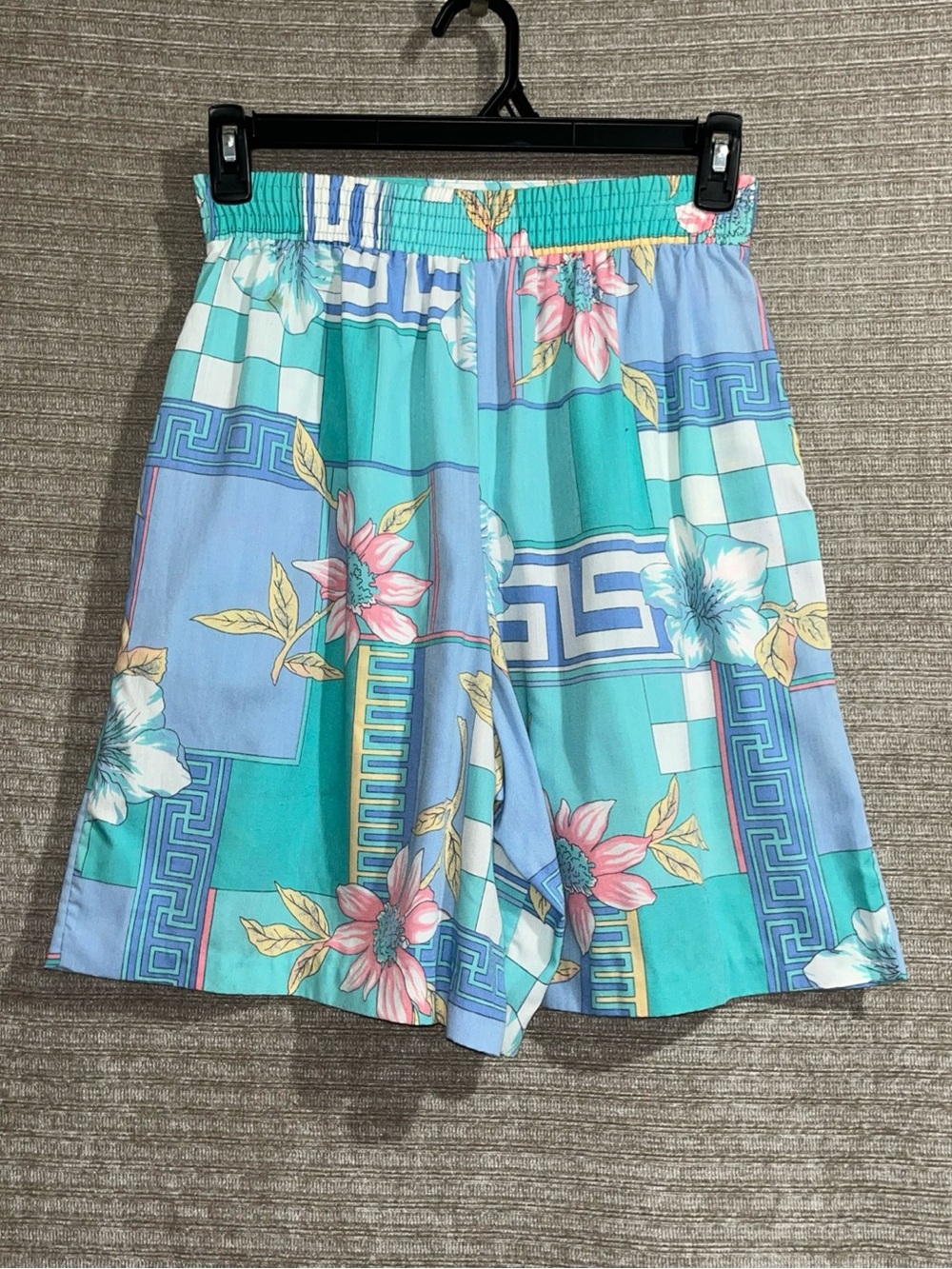Vintage Alfred Dunner Floral Greek Key Pleated Bermuda Wide Leg Shorts Hi Rise 8 - Picture 11 of 11